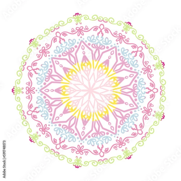 Fototapeta round mandala pattern graphic illutration