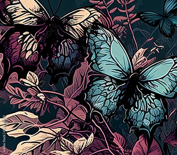 Fototapeta Butterflies Generative AI