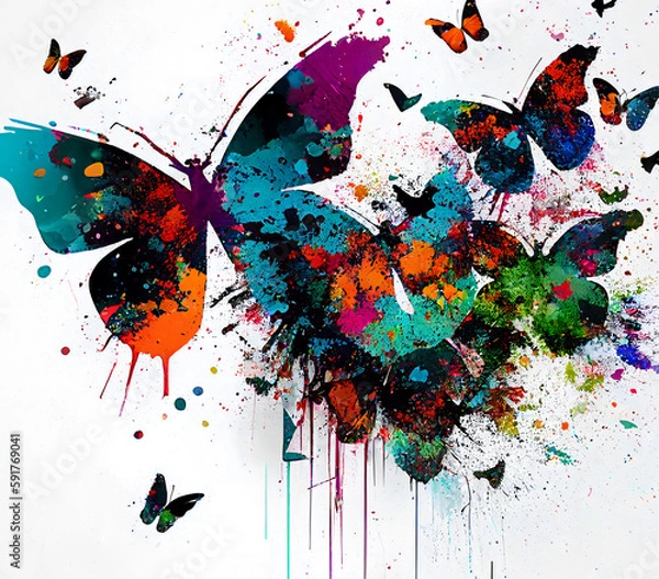 Fototapeta Butterflies Generative AI