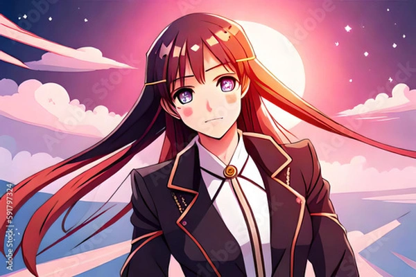 Fototapeta fantasy a young anime girl