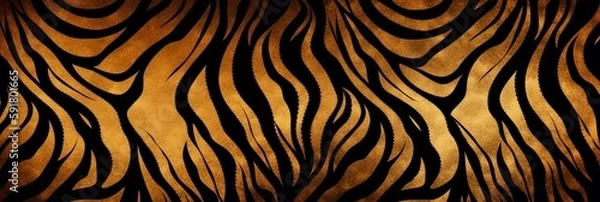 Fototapeta Tiger stripes background texture pattern design, wild, animals, cat, predator, Generative AI