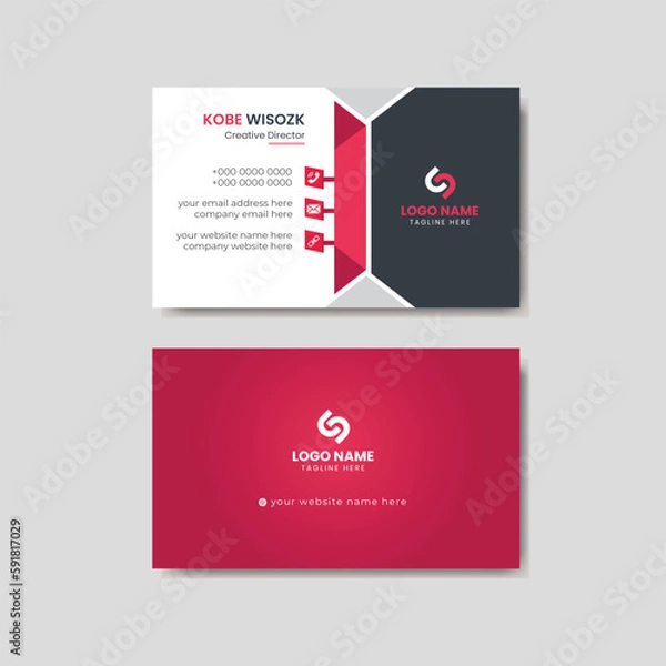 Fototapeta modern business card design . double sided business card design template .