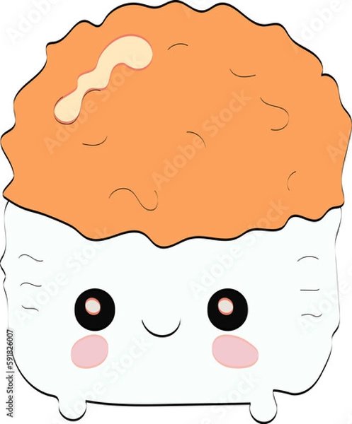 Obraz cute hand drawn sushi rolls