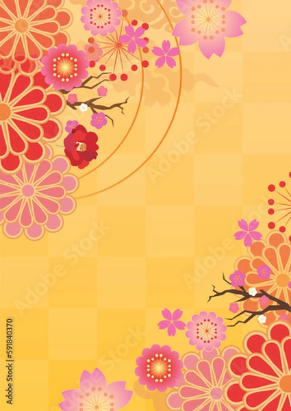 Fototapeta 華やかな和柄背景