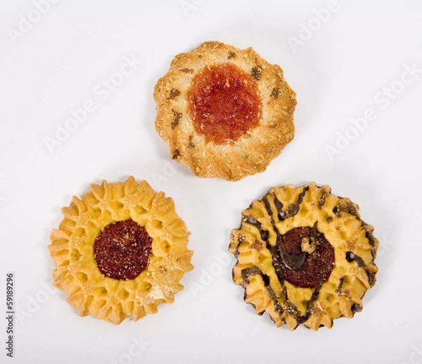 Obraz Three  shortbread cookies with marmalade