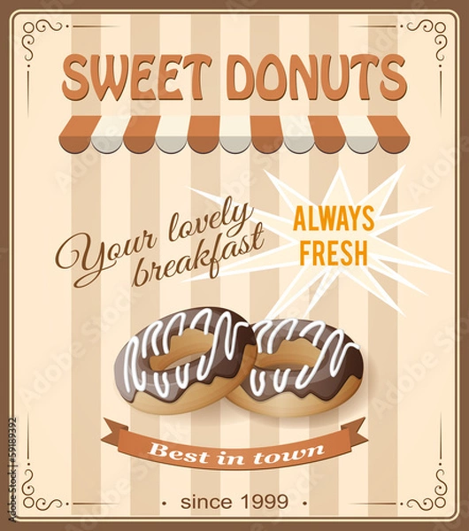 Obraz banner sweet donuts