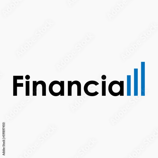 Fototapeta Financial Typography Lettering Logo Vector Template