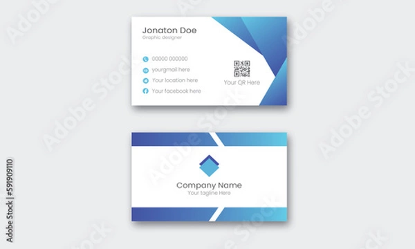 Fototapeta  New Creative  Corporate White minimal  Business Card design Template