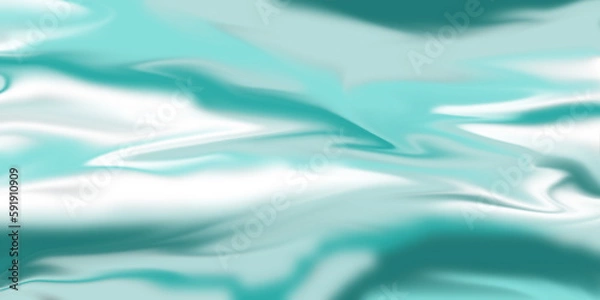 Fototapeta Abstract of liquid effect green and white color background. Colors of ocean