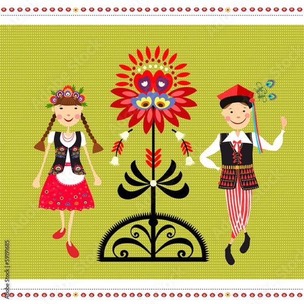 Obraz Polski strój ludowy