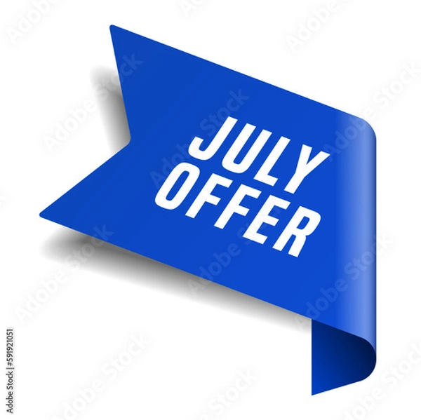 Fototapeta Colorful vector flat design banner july offer. This sign is well adapted for web design.