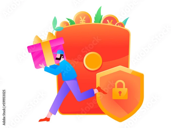 Fototapeta Internet finance and wealth management investment flat vector concept operation hand drawn illustration
