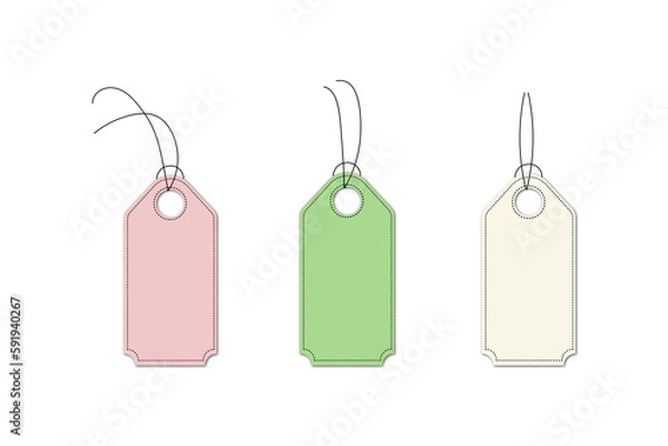 Fototapeta set of  colorfull price tags on empty background. PNG