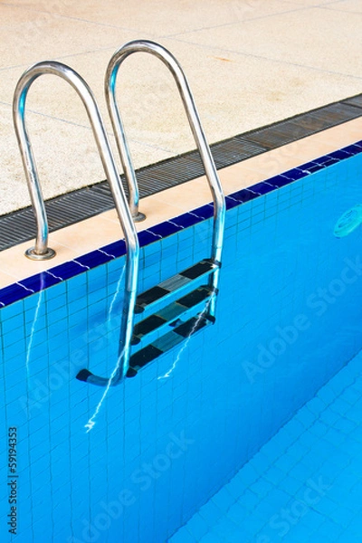 Fototapeta Stairs of the empty swimming pool in university