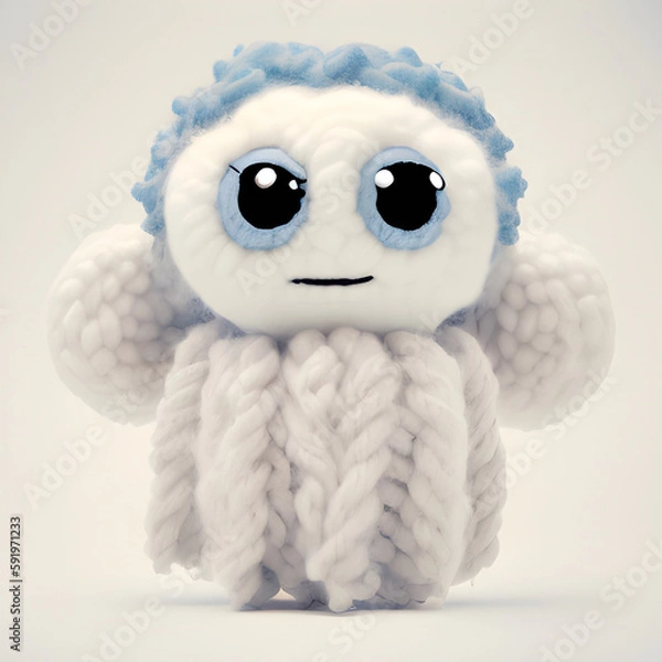 Fototapeta Knitted cute toy, generative AI	