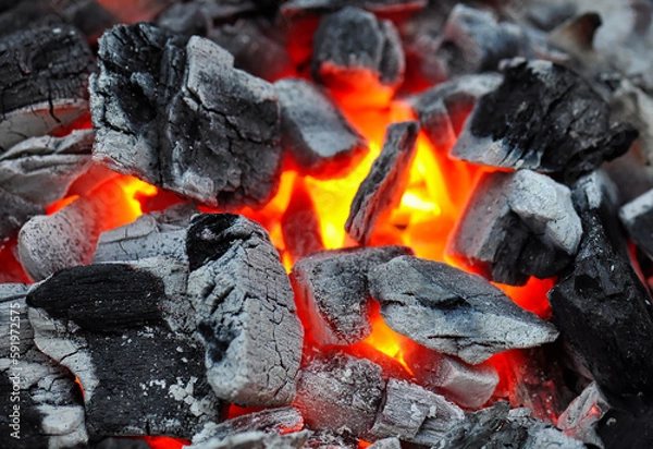 Obraz Glühende Holzkohle, Hintergrund