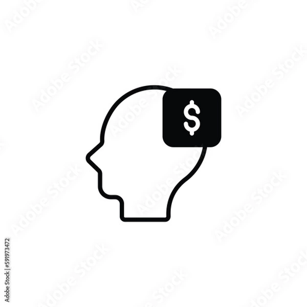 Fototapeta Thinking icon design with white background stock illustration