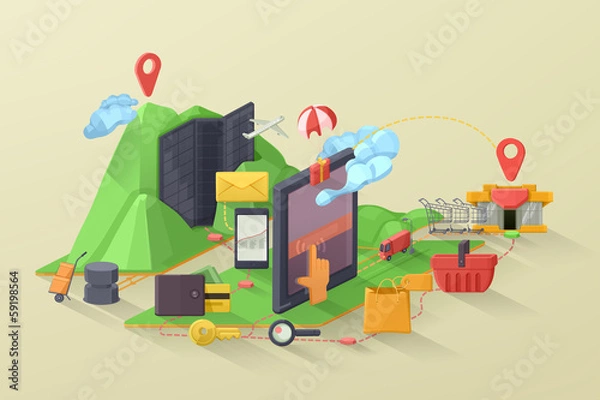 Fototapeta E-commerce vector illustration