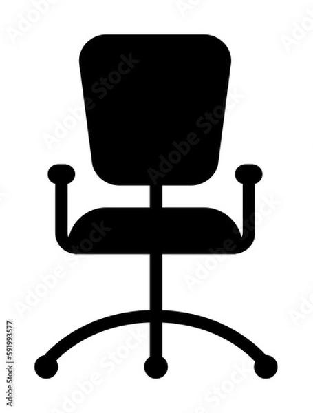 Obraz office chair glyph icon illustration on transparent background