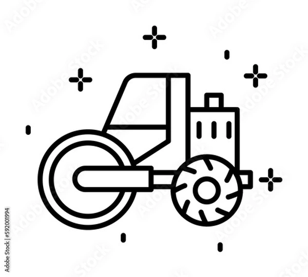 Obraz Construction, tractor icon illustration on transparent background