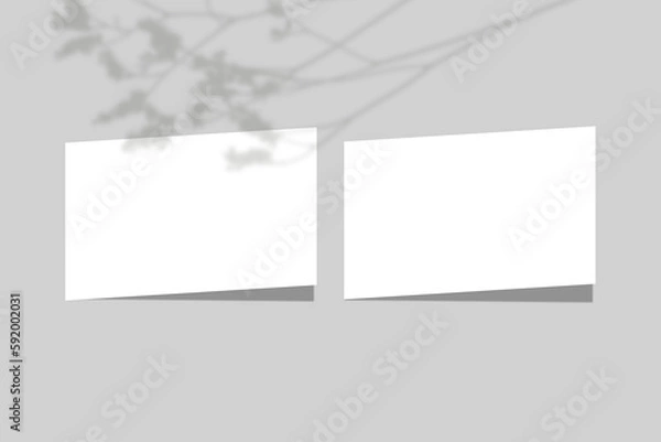 Obraz Blank white 3d visiting card template 3d render illustration for mock up and design presentation