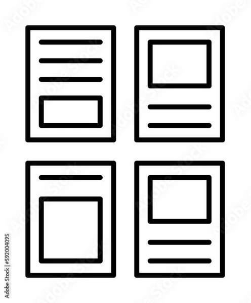 Fototapeta Layouts, files, editing all documents icon illustration on transparent background