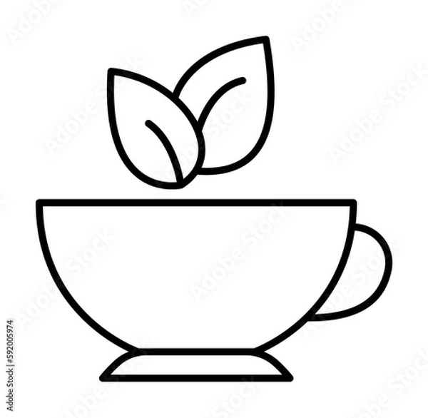 Obraz green tea icon illustration on transparent background