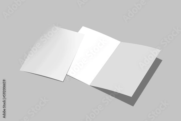 Obraz Tri fold brochure 3D illustration mockup isolated