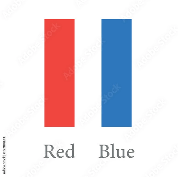 Fototapeta Red and blue litmus paper test. Vector illustration isolated on white background.