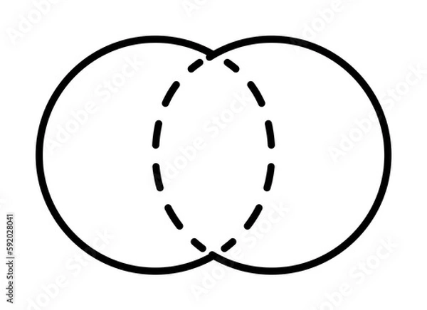 Obraz intersecting circles icon illustration on transparent background