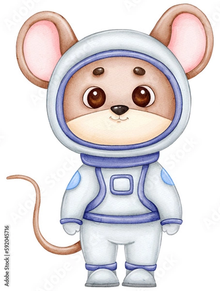 Fototapeta Cute mouse astronaut