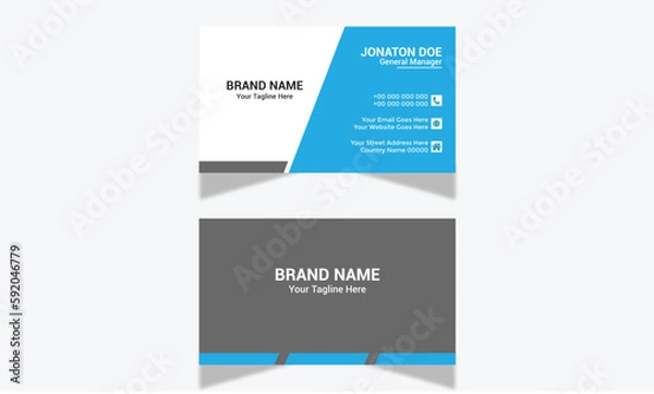 Fototapeta Minimal Modern Corporate and Creative Business Card Design Template Double-sided -Horizontal Name Card Simple and Clean Visiting  Card Vector illustration Colorful Business Card