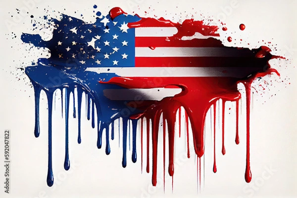 Fototapeta Labor day banners with watercolor flag. Generative Ai