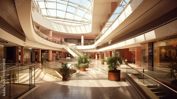 Obraz shopping mall created with Generative AI technology.