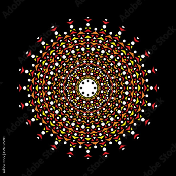 Fototapeta Colorful Mandala, colorful shapes, color, geometric shapes, art, geometric designs