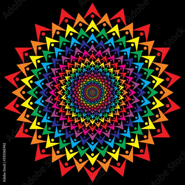 Fototapeta Colorful Mandala, colorful shapes, color, geometric shapes, art, geometric designs