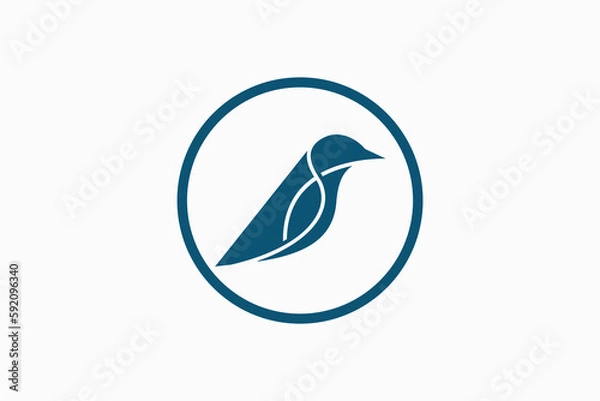 Fototapeta bird on circle logo vector
