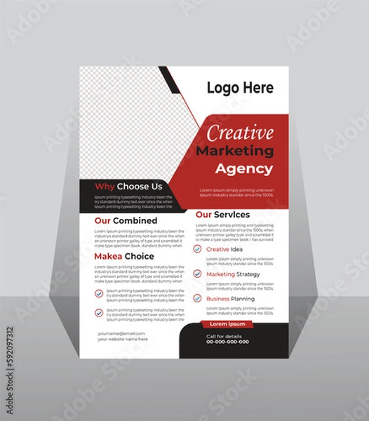 Fototapeta Vector Corporate business flyer template design. marketing, business proposal, promotion, advertise, publication, cover page