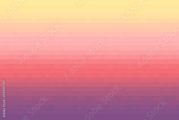 Obraz おしゃれなピクセル風朝焼け色のグラデーション　モザイク