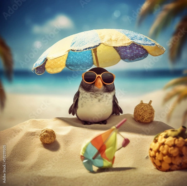 Obraz "The Ultimate Guide to Summer Fun at the Beach"generative ai