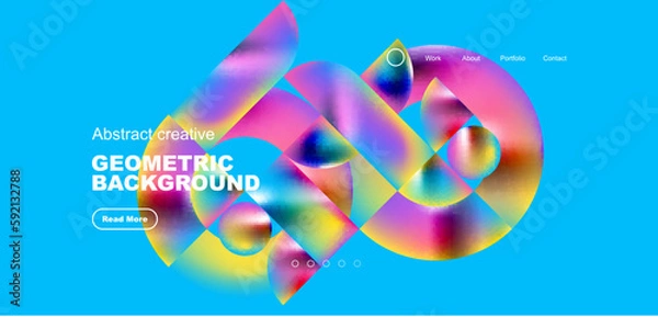 Fototapeta Abstract circles and round elements geometric background. Vector illustration for wallpaper, banner, background, leaflet, catalog, cover, flyer