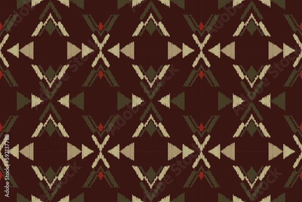 Obraz Ethnic design border. It is a pattern geometric shapes. Create beautiful fabric patterns. Design for print. Using in the fashion industry.