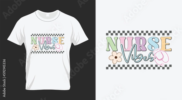 Obraz Nurse vibes Retro Nurse Sublimation Design