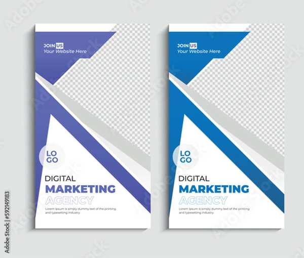 Fototapeta Instagram stories template in gradient 