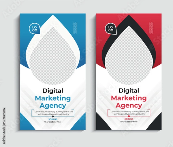 Obraz Instagram stories template in gradient 