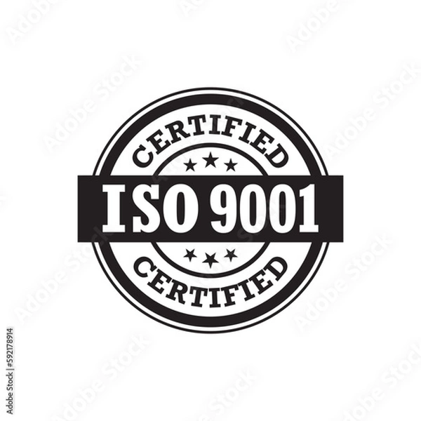 Fototapeta ISO 9001 certified label, vector illustration 
