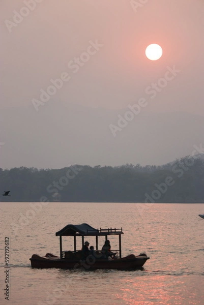 Obraz sunset on the lake