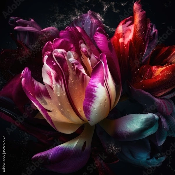 Fototapeta Beautiful blooming flower Warat Flora, Protea susara. .Created with generative AI