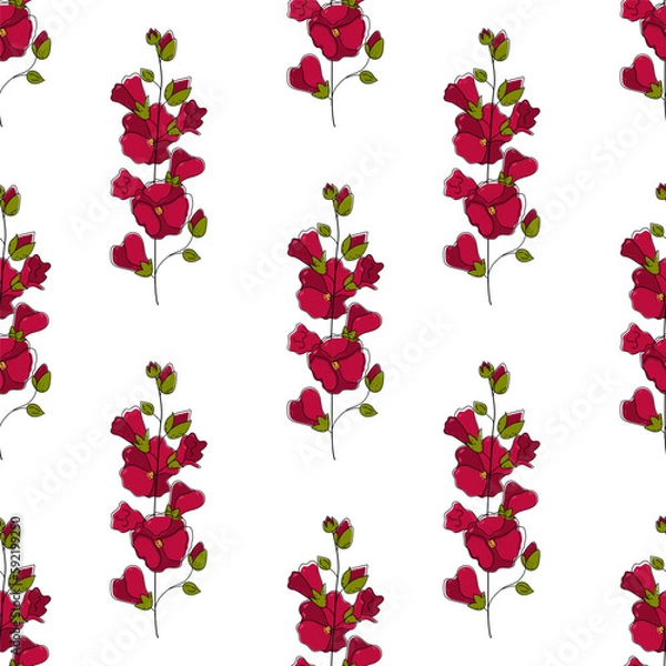 Fototapeta Vector seamless pattern with mallows
