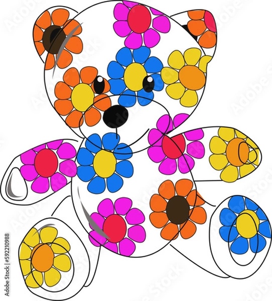 Fototapeta bear and flower